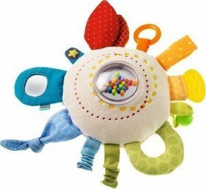 Tęczowa zabawka z grzechotką dla niemowlaka. Krąg, Haba