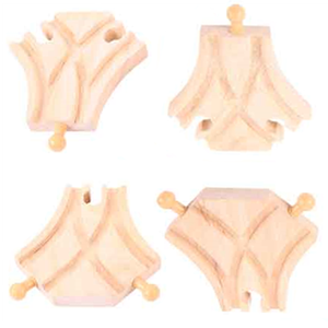 Zestaw torów. 4 elementy, rozjazd mały, Bigjigs Rail