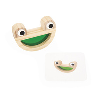 Sensoryczne klocki drewniane dla dzieci przeźroczyste kolorowe Janod 