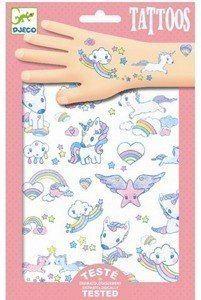 Zmywalne tatuaże dla dzieci. Świat jednorożców, Djeco