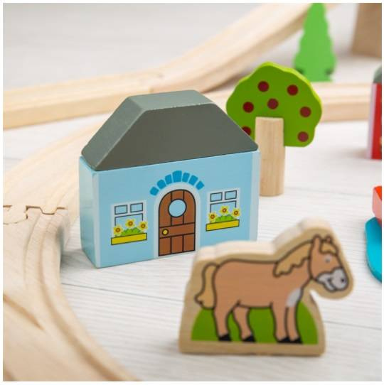 Kolejka drewniana, 101 elementów. W mieście, Bigjigs Rail