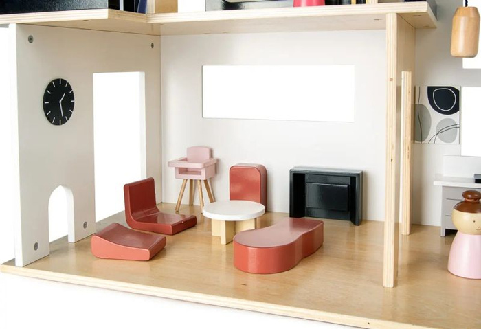 Nowoczesny domek dla lalek z tarasem