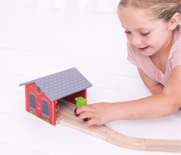 Dodatek do torów Parowozownia z cegły Bigjigs Rail