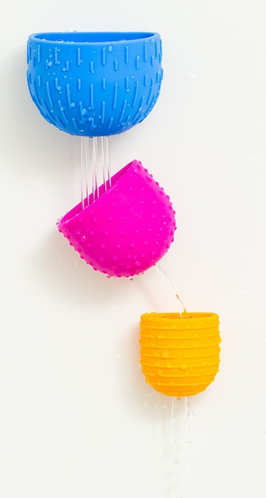 Zabawki do kąpania dla dzieci 4 Kubeczki silikonowe Oomplz Mobi