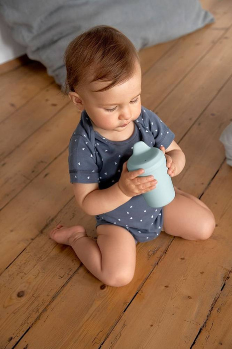 Kubek z silikonową pokrywką z dziubkiem Little Chums Pies Lassig