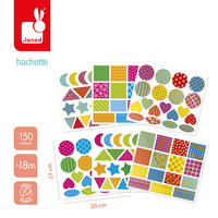 Duże naklejki wielorazowe dla dzieci 150 sztuk Figury geometryczne Janod