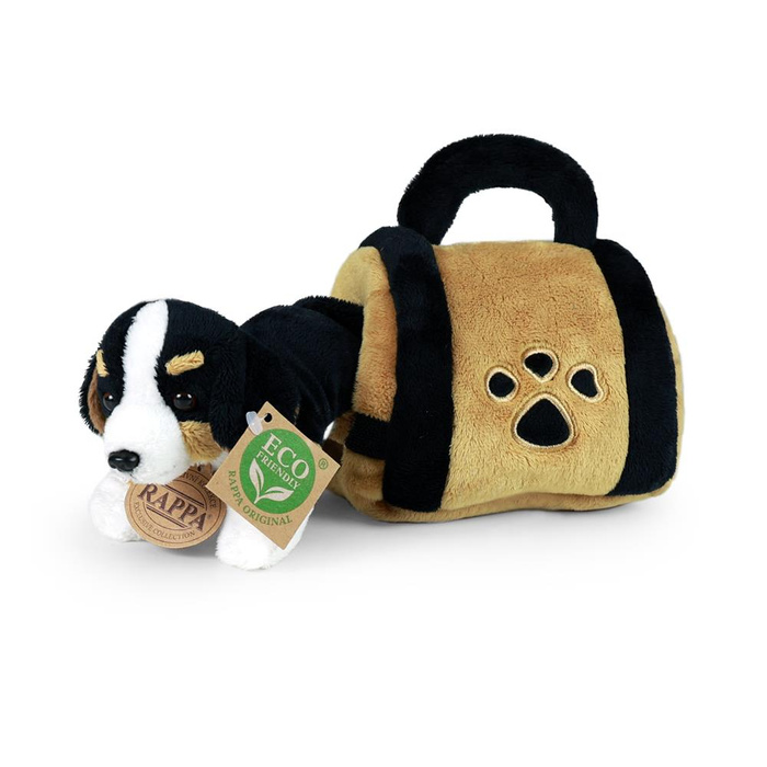 Maskotka dla dzieci pies Berneński 15 cm w transporterku Rappa