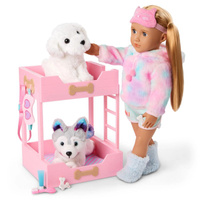Różowe łóżko piętrowe z pieskiem i akcesoriami Puppy Dreams Bunk Bed Our Generation