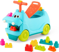Komplet interaktywny jeździk-hipopotam dla dzieci z klockami Locbloc Hippo B.Toys
