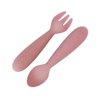 Komplet silikonowych sztućców Mini Utensils pastelowy róż EZPZ