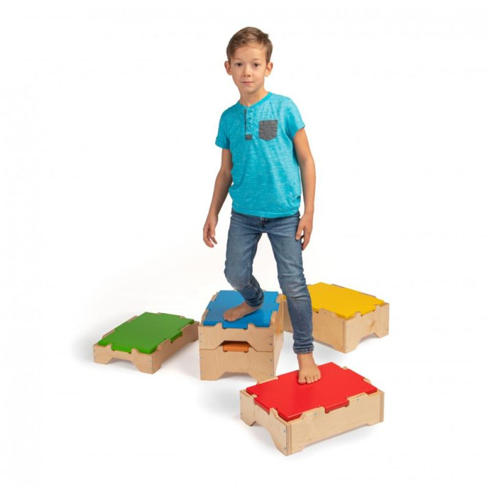Skrzynie do ćwiczeń dla dzieci 5 różnych kolorów i wysokości Erzi