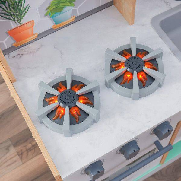 Kuchnia drewniana dla dzieci Lets Cook Natural z światłem i dźwiękiem KidKraft