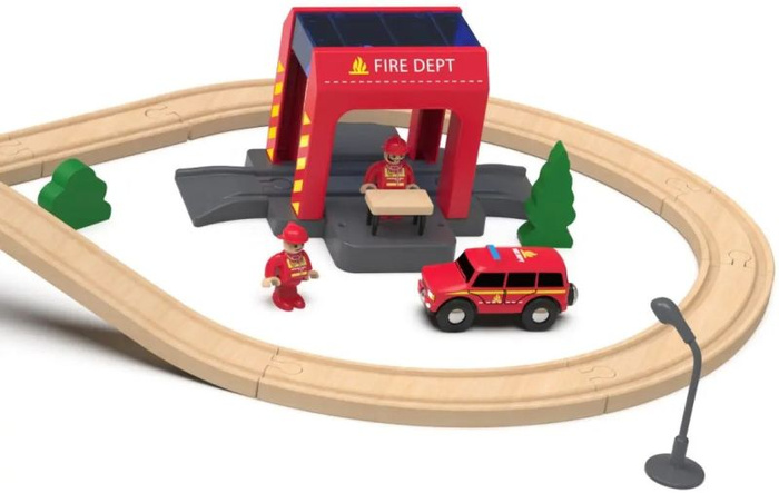 Drewniana kolejka dla dzieci Akcja ratownicza