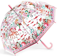 Przezroczysty parasol przeciwdeszczowy dla dzieci syreny Djeco
