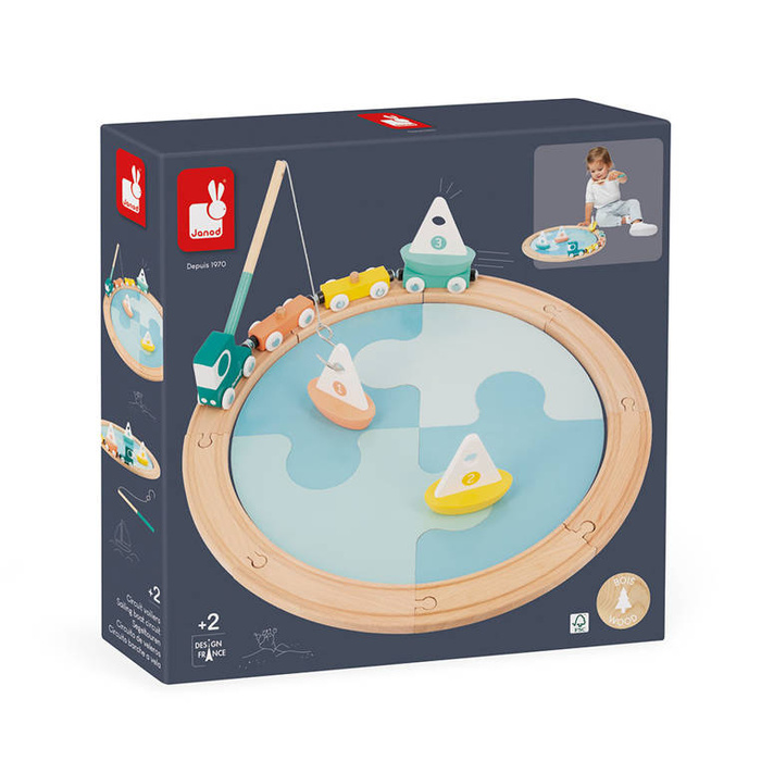 Drewniana kolejka pociąg z torami Janod