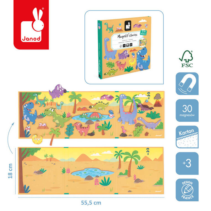 Magnetyczna układanka Dinozaury Magneti'stories Janod