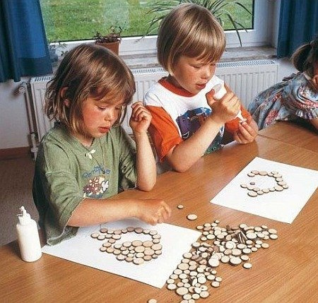 Drewniane krążki, zabawki kreatywne