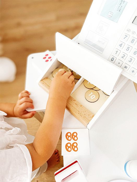 Realistyczna drewniana kasa fiskalna dla dzieci Fresh Small Foot