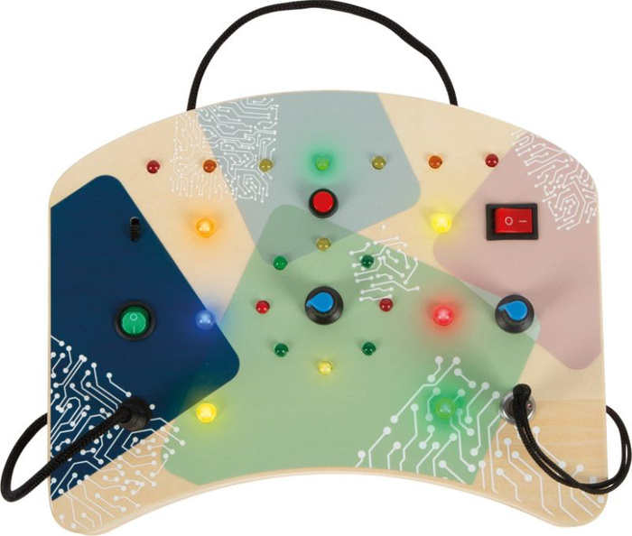 Edukacyjna tablica aktywności motorycznej z przełącznikami i światłem LED Small Foot