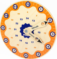 Zegar dla dzieci, nauka czasu. Kleks