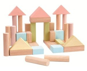 Pastelowe klocki drewniane, 40 el. Plan Toys