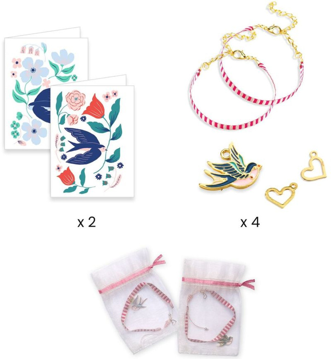 Zestaw DIY do tworzenia bransoletek przyjaźni Ptaki Djeco