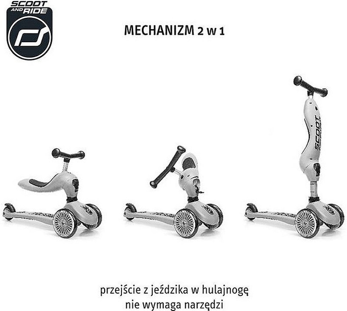 Jeździk i hulajnoga 2 w 1 zamykany schowek brązowy Highwaykick 1 Lifestyle Scoot & Ride