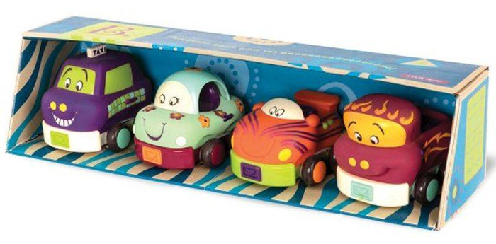 Zestaw 4 sensorycznych autek z napędem Wheeee-ls! B.Toys