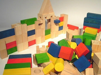 Klocki drewniane, 210 elementów