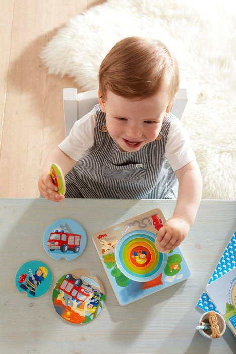 Drewniana układanka warstwowa Straż pożarna w akcji Haba