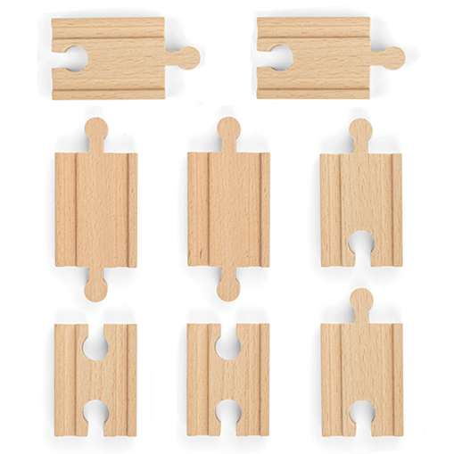 Zestaw torów. 8 elementów, krótki tor prosty, Bigjigs Rail