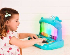 Hippo Pop Play Piano Keyboard ze skaczącymi ptaszkami B.Toys