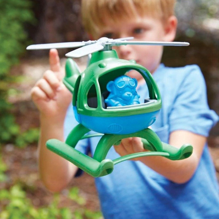 Helikopter z zielonym misiem Green Toys