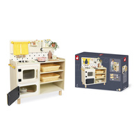 Duża drewniana kuchnia dla dziecka z 19 akcesoriami Shiny Grandma Janod