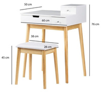 Toaletka dla dziewczynki z krzesłem Biała lilia Goodhome