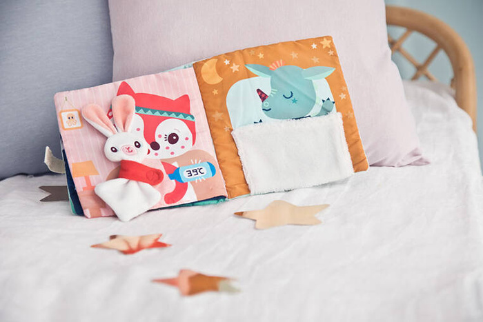 Materiałowa edukacyjna książeczka Smok Joe i jego przytulanka LILLIPUTIENS