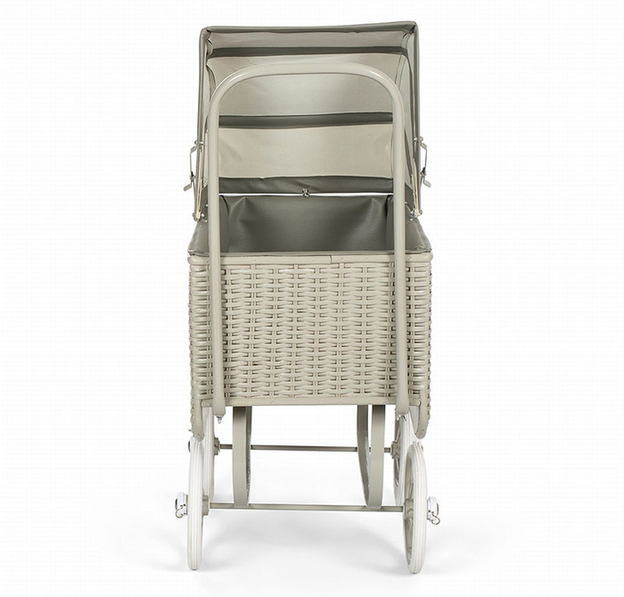 Wózek zabawkowy Doll Pram Retro Rattan Grey Astrup