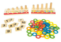 Zestaw matematyczny drewniany sorter do nauki liczenia Goula
