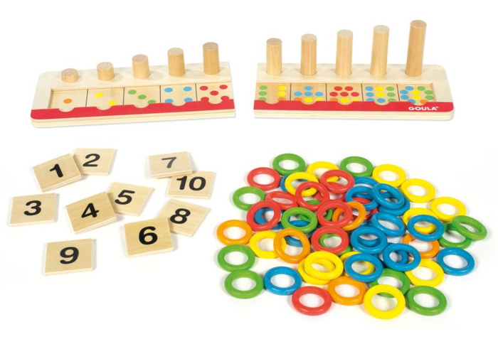 Zestaw matematyczny drewniany sorter do nauki liczenia Goula