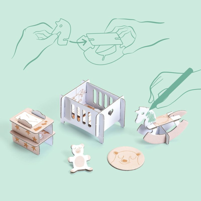 Zrób to sam domek dla lalek z akcesoriami Djeco