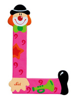 Drewniana literka. Klaun "L", Sevi