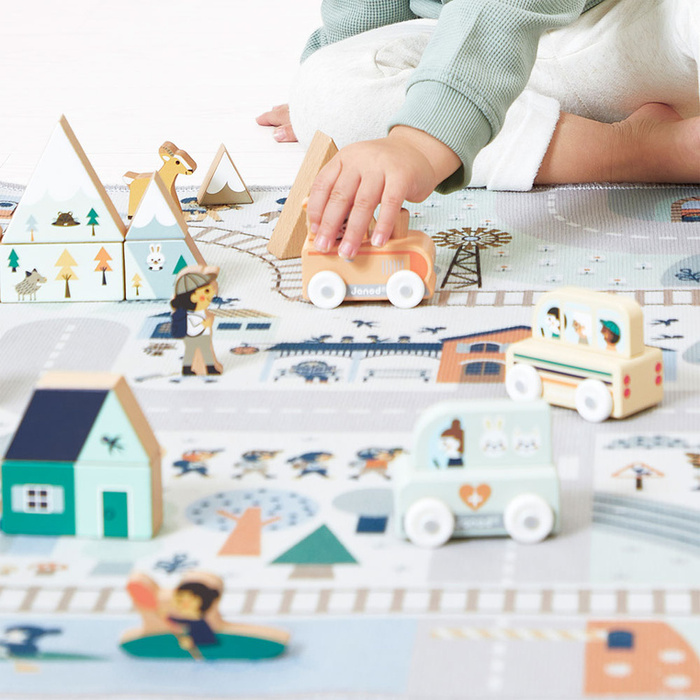 Miękka mata do zabawy z drogą Biała Dolina Cross Roads Janod