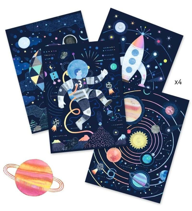 Zestaw artystyczny do zdrapywania Rakieta Djeco