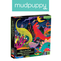 Puzzle rodzinne świecące w ciemności Dinozaury 500 elementów Mudpuppy