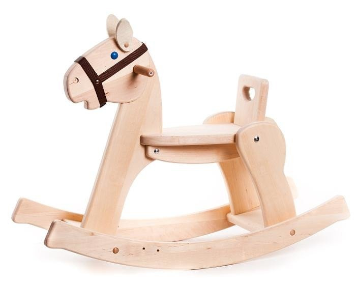 Drewniany koń na biegunach z obejmą, składany, Bajo