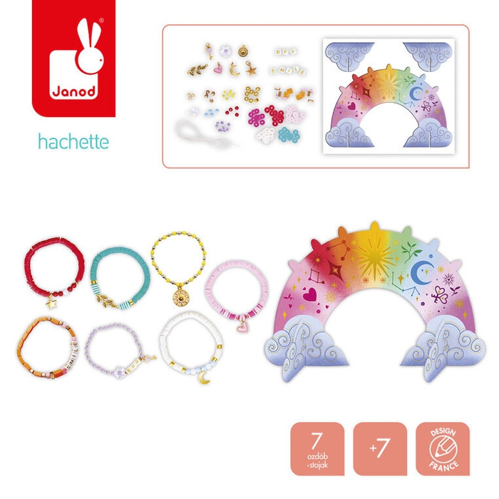 Zestaw do tworzenia biżuterii ze stojakiem Bransoletka na każdy dzień tygodnia Janod