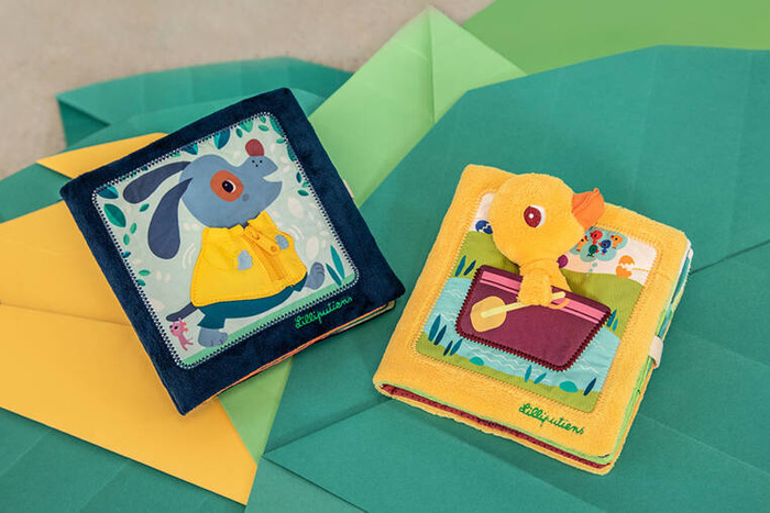 Książeczka aktywizująca z mini-przytulanką Na farmie Kaczorek Gaspard Lilliputiens