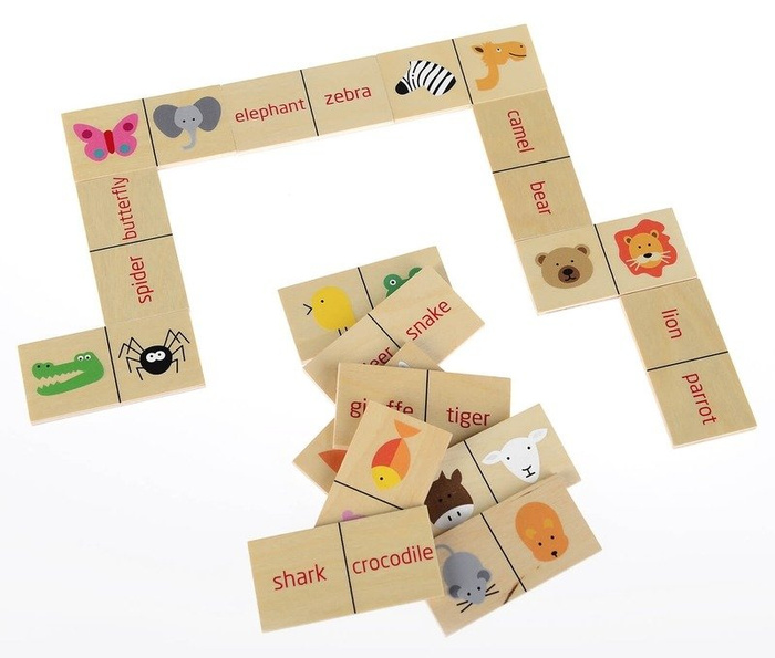 Drewniana gra pamięciowa Językowe domino English Eater Pilch