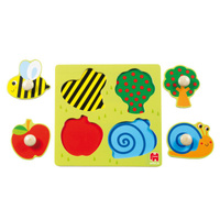 Drewniana układanka z uchwytami Wieś Goula 