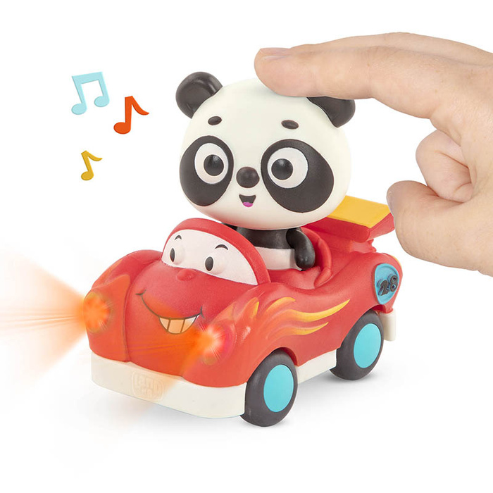 Zestaw miękkich autek sensorycznych do rączki Light Up Cars B.toys